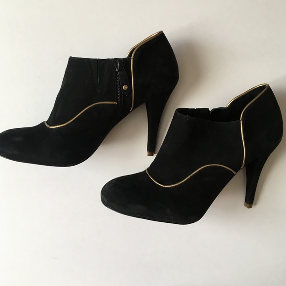 Rockport black and gold suede booties - size 8M - Picture 4 of 5